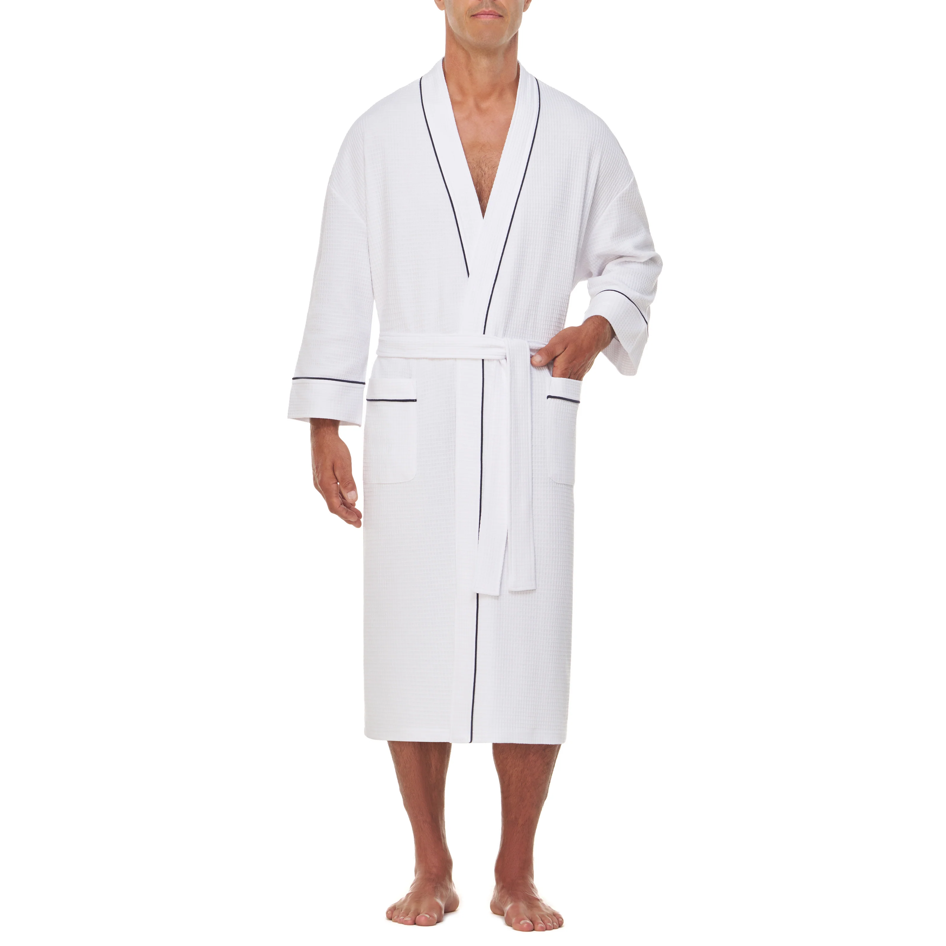 Big and Tall Knit Waffle Kimono - Image 10