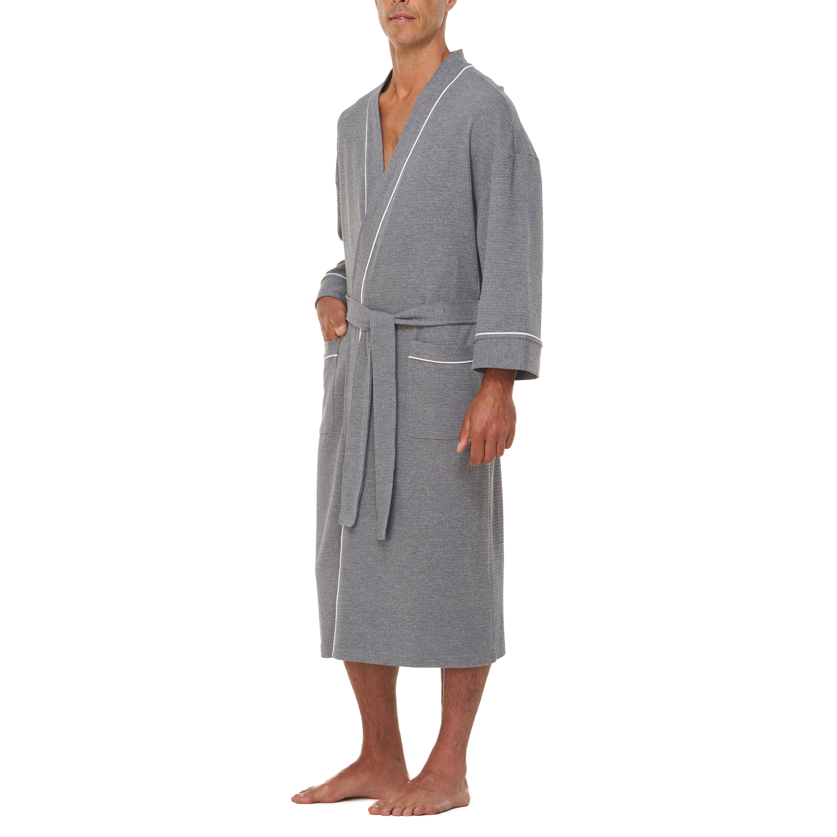 Big and Tall Knit Waffle Kimono - Image 8