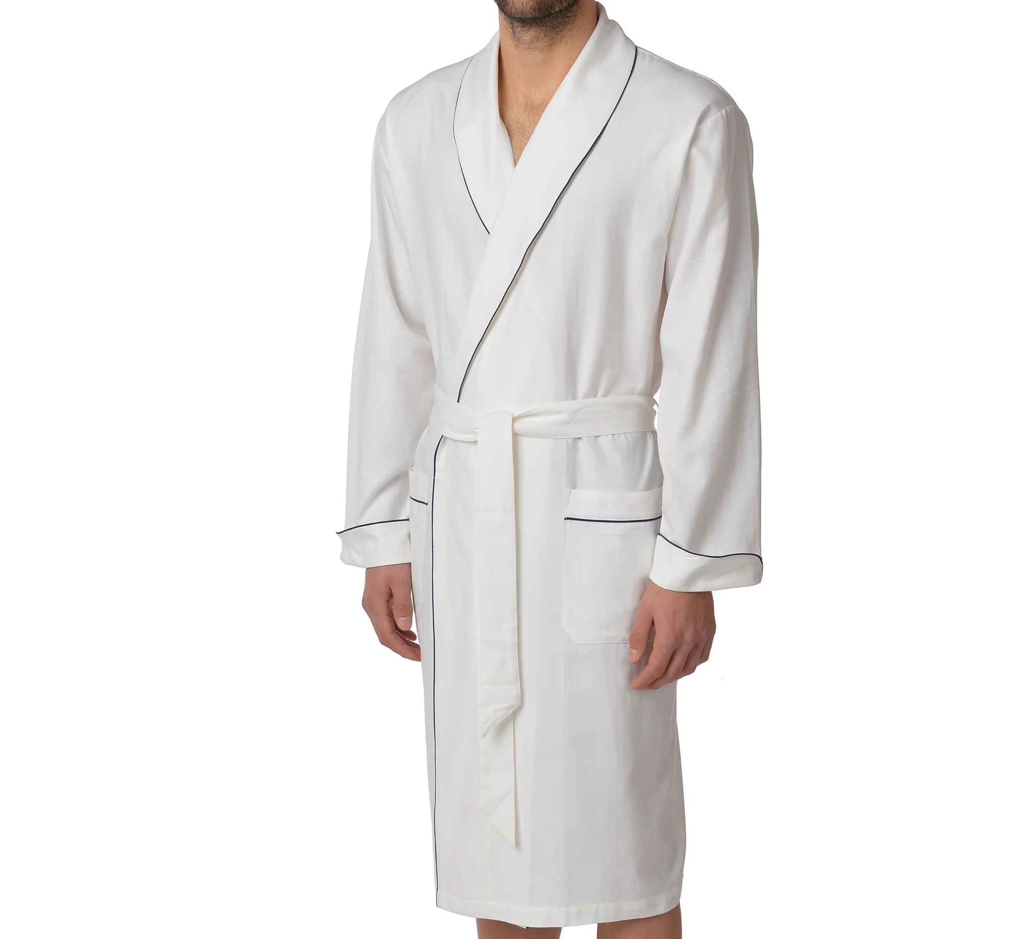 Herringbone Cotton Better Shawl Robe - Image 3