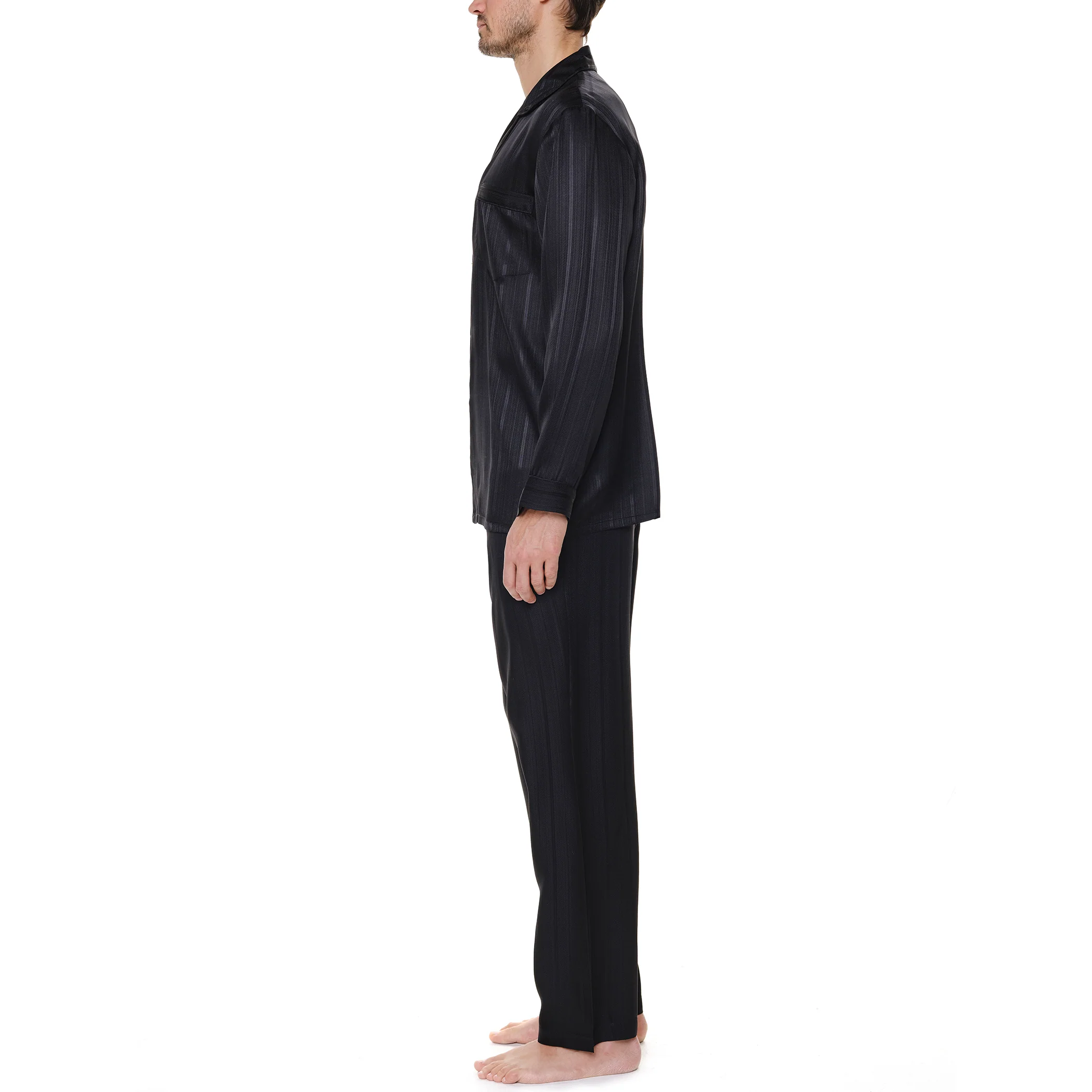 Herringbone Stripe Silk Pajama - Image 9