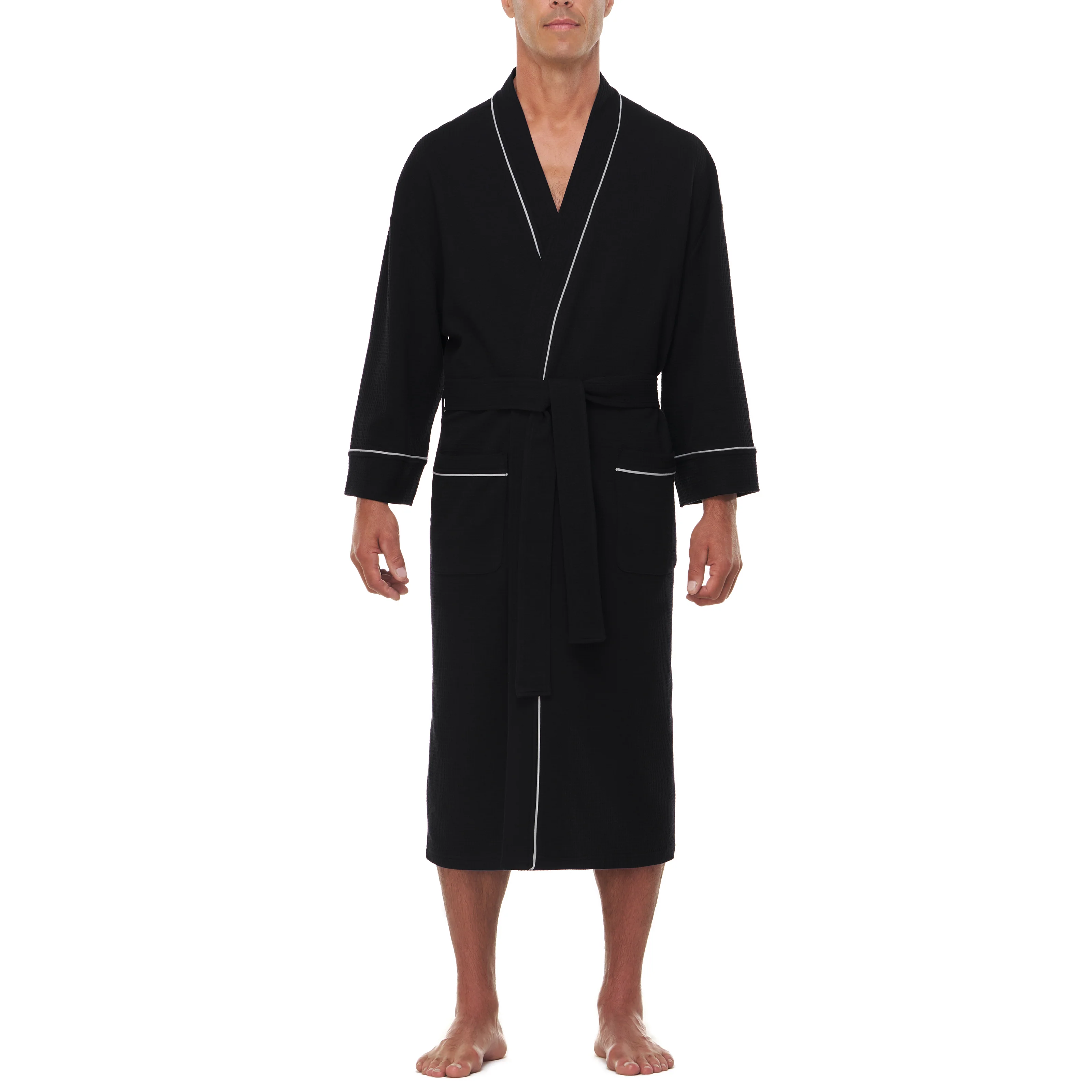 Knit Waffle Kimono Robe - Image 3