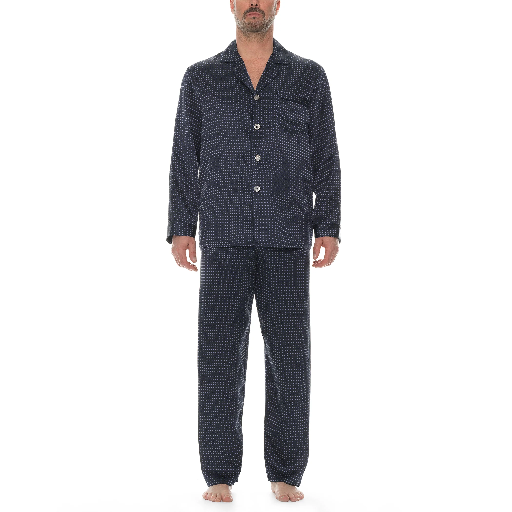 Polka Dot Silk Charmeuse L/S Pajama - Image 3