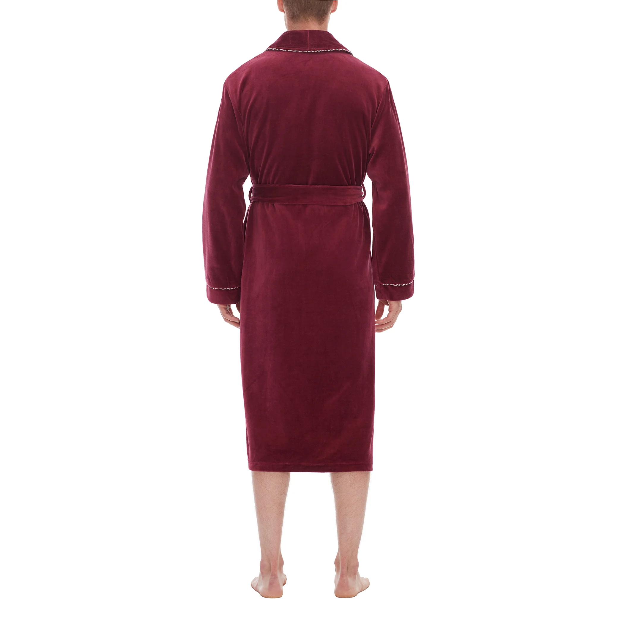 Refinery Velour Shawl Robe With Braid Trim - Image 5